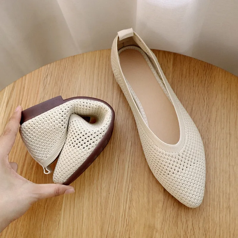 Cute Shoes For Flat Feet Women Casual Soft Breathable Mesh Flat Shoes