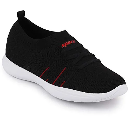 Suede Slip On Sneakers Sparx Women's Sl-178 Black Red Sneaker-8 UK (SD0178LBKRD0008)