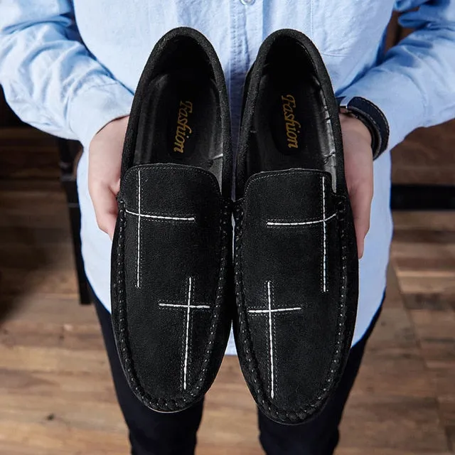 Barefoot Running Shoes For Flat Feet Spring Summer NEW Men's Loafers Comfortable Flat Casual Shoes Men Breathable Slip-On Soft Leather Driving Shoes Moccasins