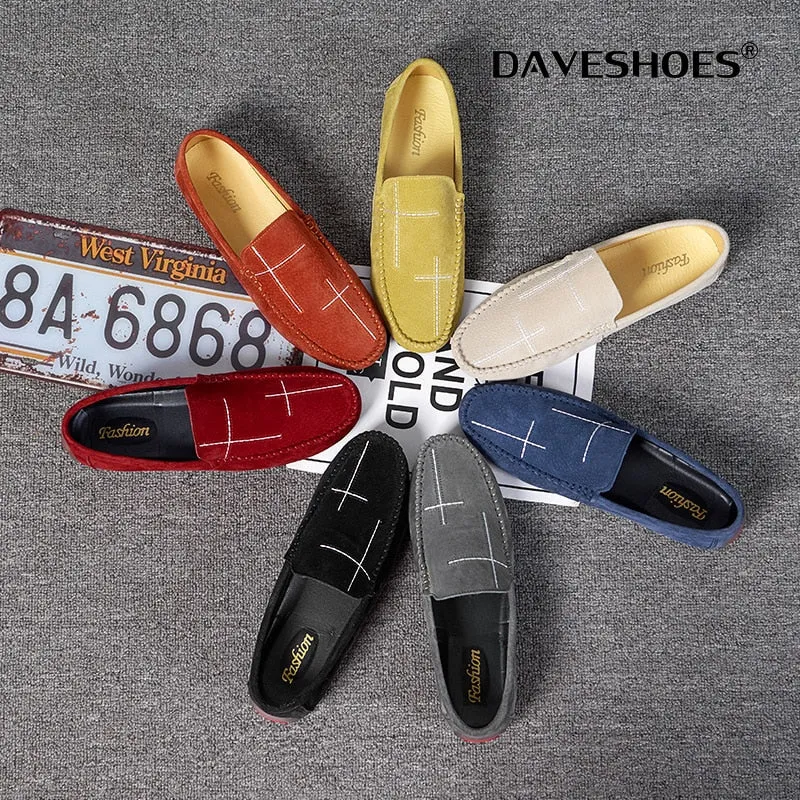 Running Shoes For Bunions And Flat Feet Spring Summer NEW Men's Loafers Comfortable Flat Casual Shoes Men Breathable Slip-On Soft Leather Driving Shoes Moccasins