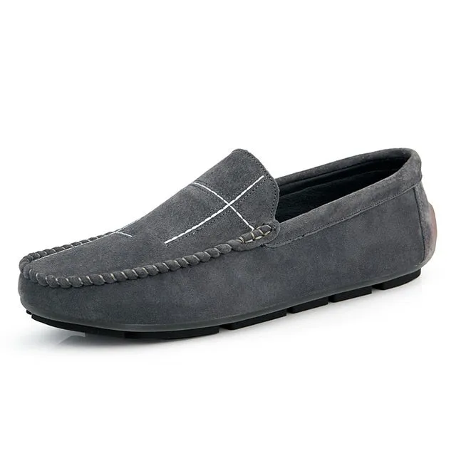 Spring Summer NEW Men's Loafers Comfortable Flat Casual Shoes Men Breathable Slip-On Soft Leather Driving Shoes Moccasins Shoe Brands For Flat Feet