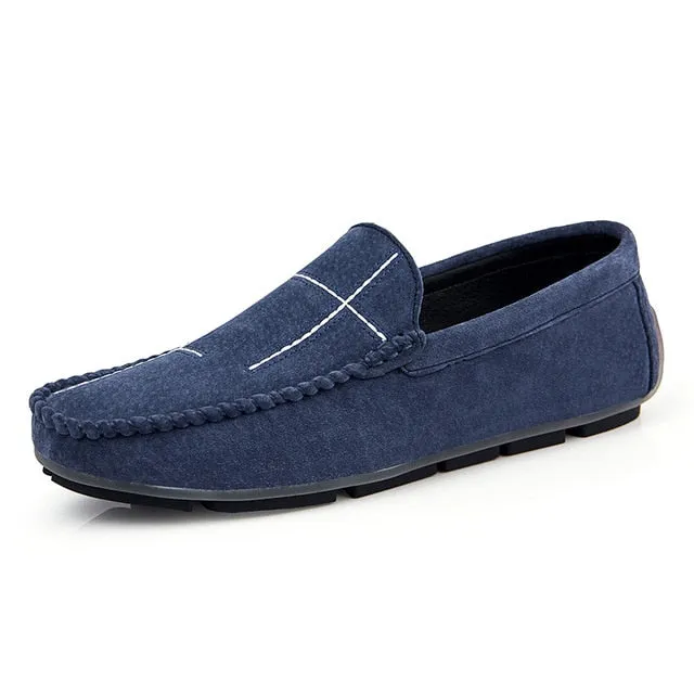 Spring Summer NEW Men's Loafers Comfortable Flat Casual Shoes Men Breathable Slip-On Soft Leather Driving Shoes Moccasins Bata Flat Shoes
