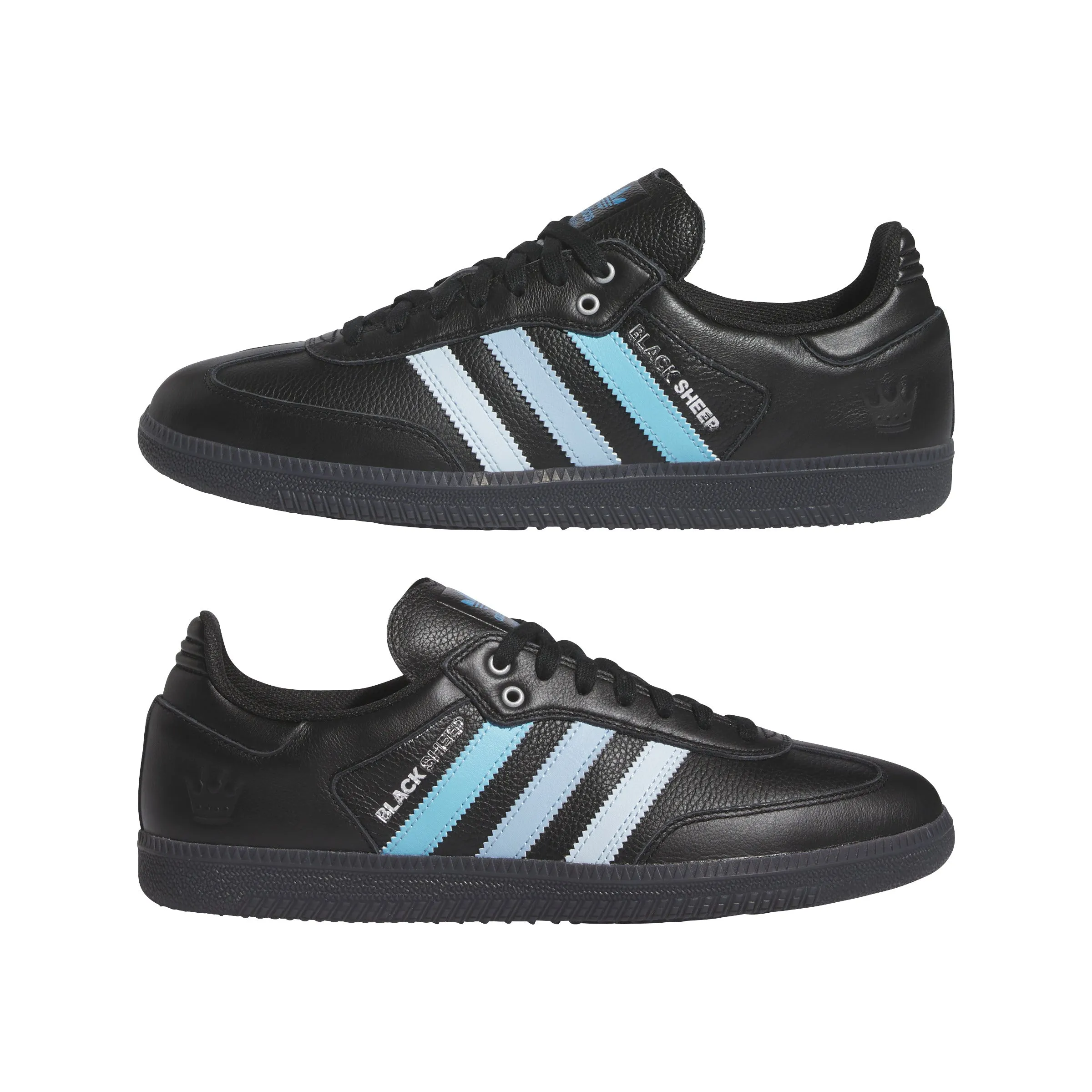 Adidas Charlotte FC x Black Sheep Samba ADV Shoes-Core Black/Cloud White/Ice Blue Adidas Full Black Shoes