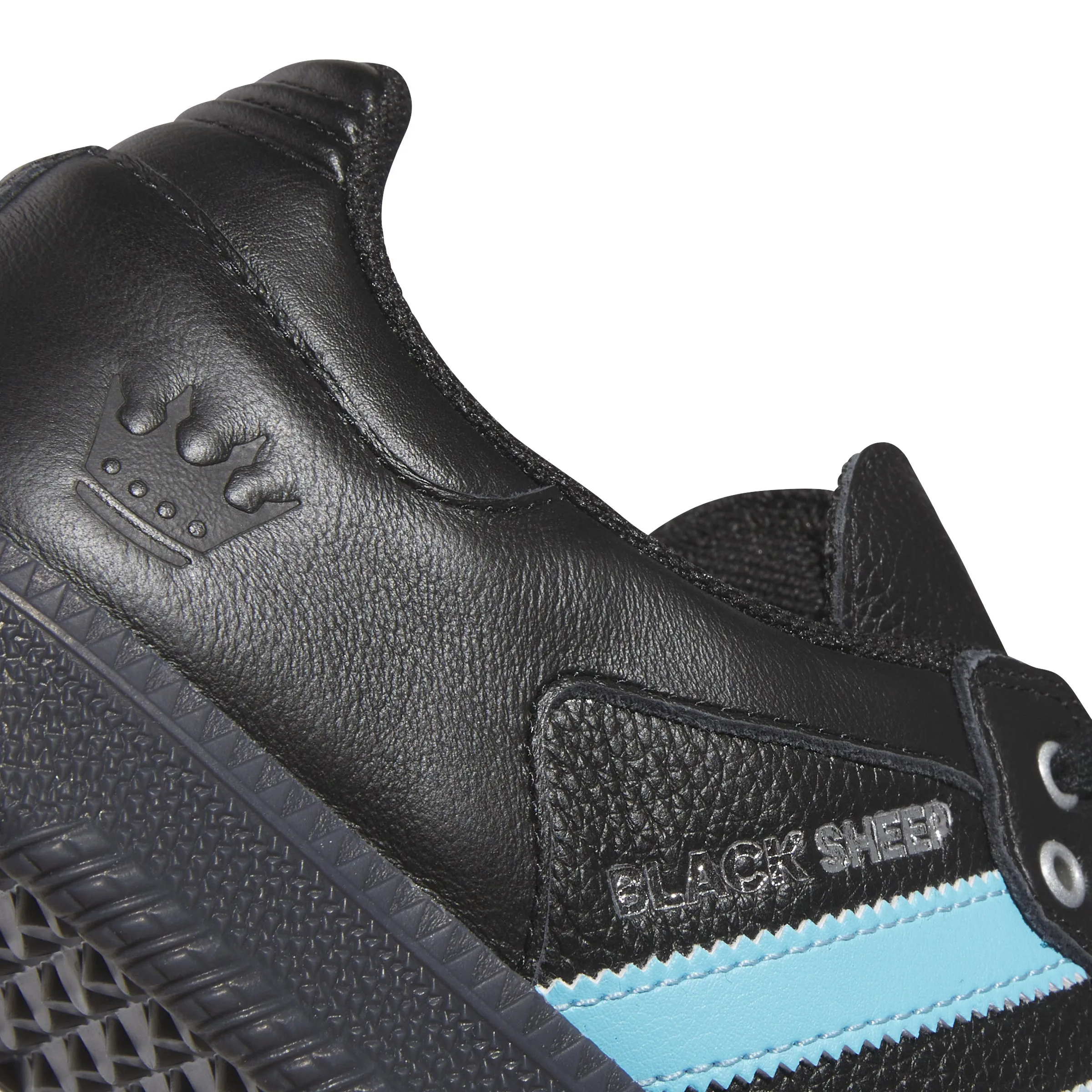Adidas Charlotte FC x Black Sheep Samba ADV Shoes-Core Black/Cloud White/Ice Blue Adidas Shoes Pronation