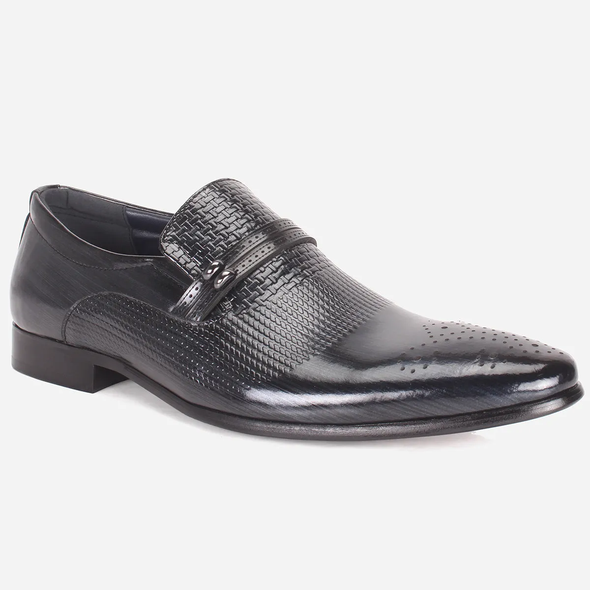 Mens "MILANO" Leather Dress Formal Slide In Shoes Cotton Flat Shoes