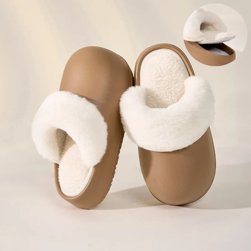 Shoes And Boots Removable Slippers Winter Waterproof Plush Shoes Household Thick Bottom Detachable Warm Fuzzy Home Slippers Bedroom House Shoes Women