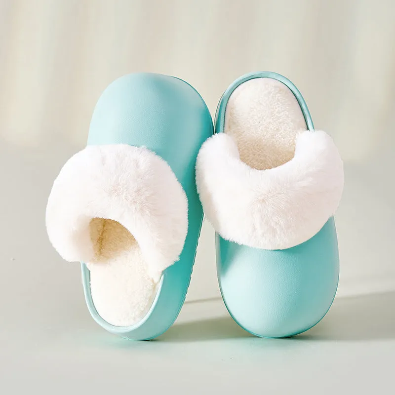 Removable Slippers Winter Waterproof Plush Shoes Household Thick Bottom Detachable Warm Fuzzy Home Slippers Bedroom House Shoes Women Best Way To Waterproof Shoes