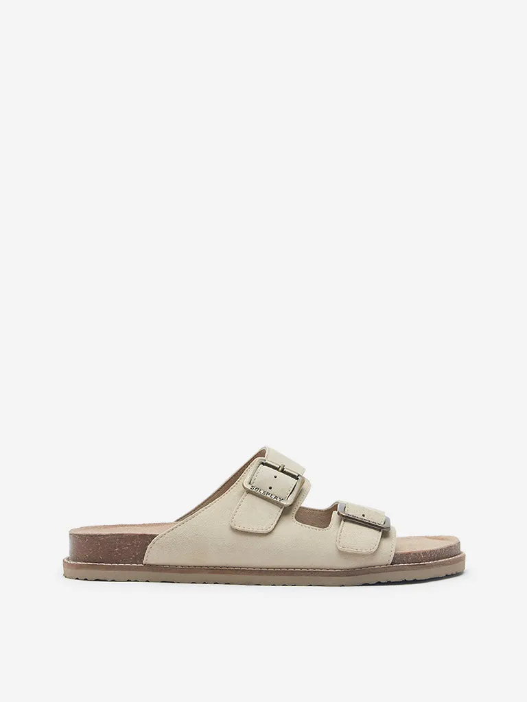Santorini Sandals SOLEPLAY Beige Dual Strap Slip-On Sandals