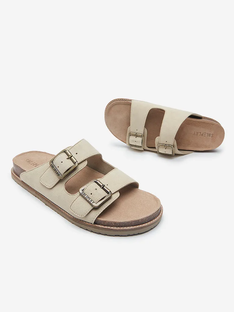 Sandals Caribbean Resort SOLEPLAY Beige Dual Strap Slip-On Sandals
