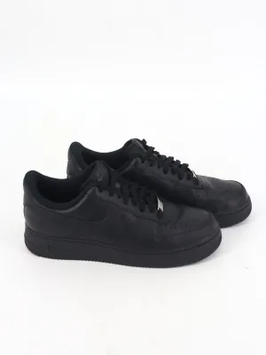 Casual Leather Lace Up Shoes Men's Brand Logo Embroidered Sneakers,Black