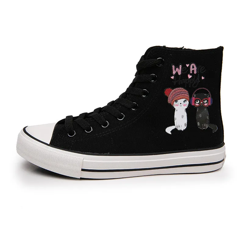 Nanccy Cartoon Cute Casual High Top Shoes Hiking Casual Shoes