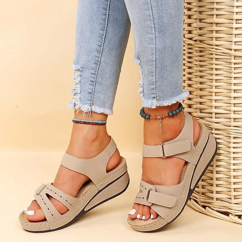 Women Flat Sandals Open Toe Beach Shoes Powerlifting Flat Shoes