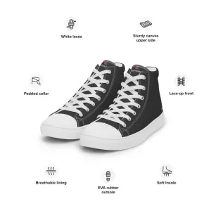 Boots And Snow Graphite Grey Men's Sneakers, Solid Color Designer Canvas High Top Shoes For Fashionable Men