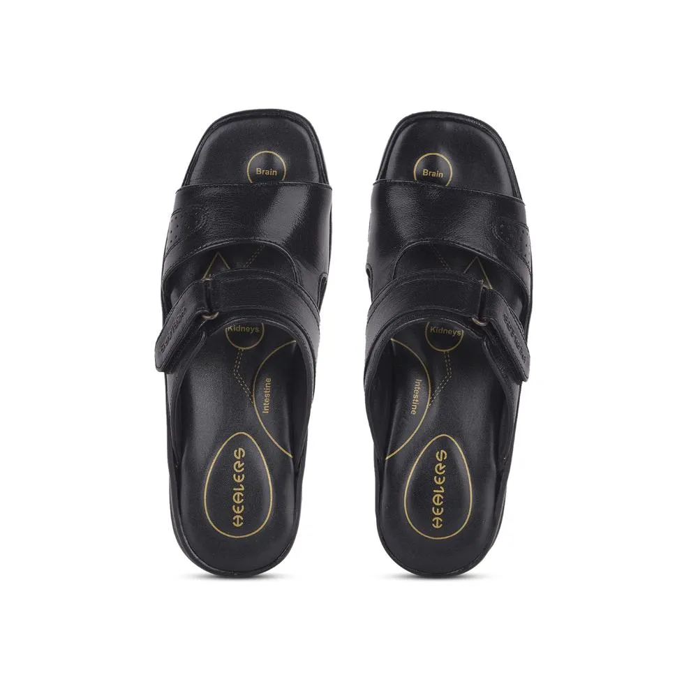 Healers Casual Black Toe Ring Slippers For 2013-901 Men By Liberty Espadrilles Sandals