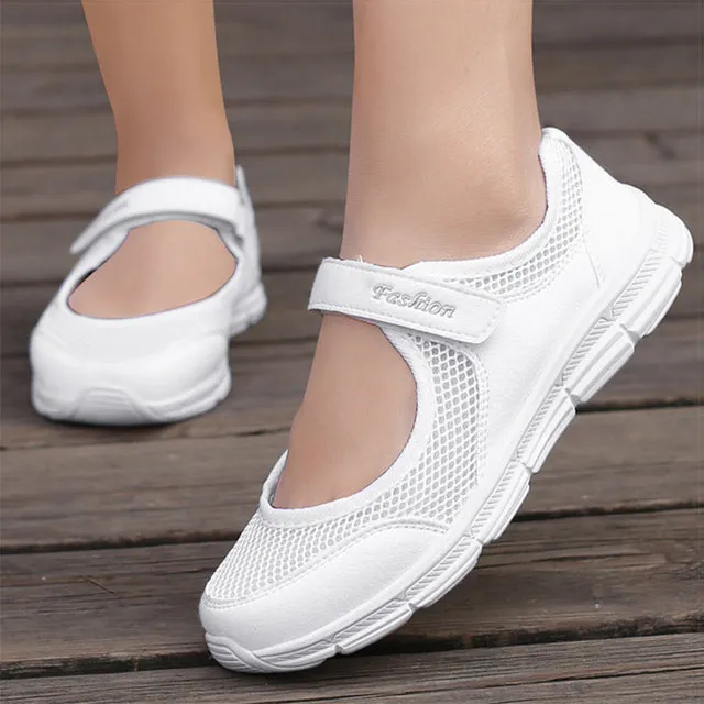 Super Light Women Breathable Flat Shoes - Casual Sneakers Flat Faced Trigger Shoe