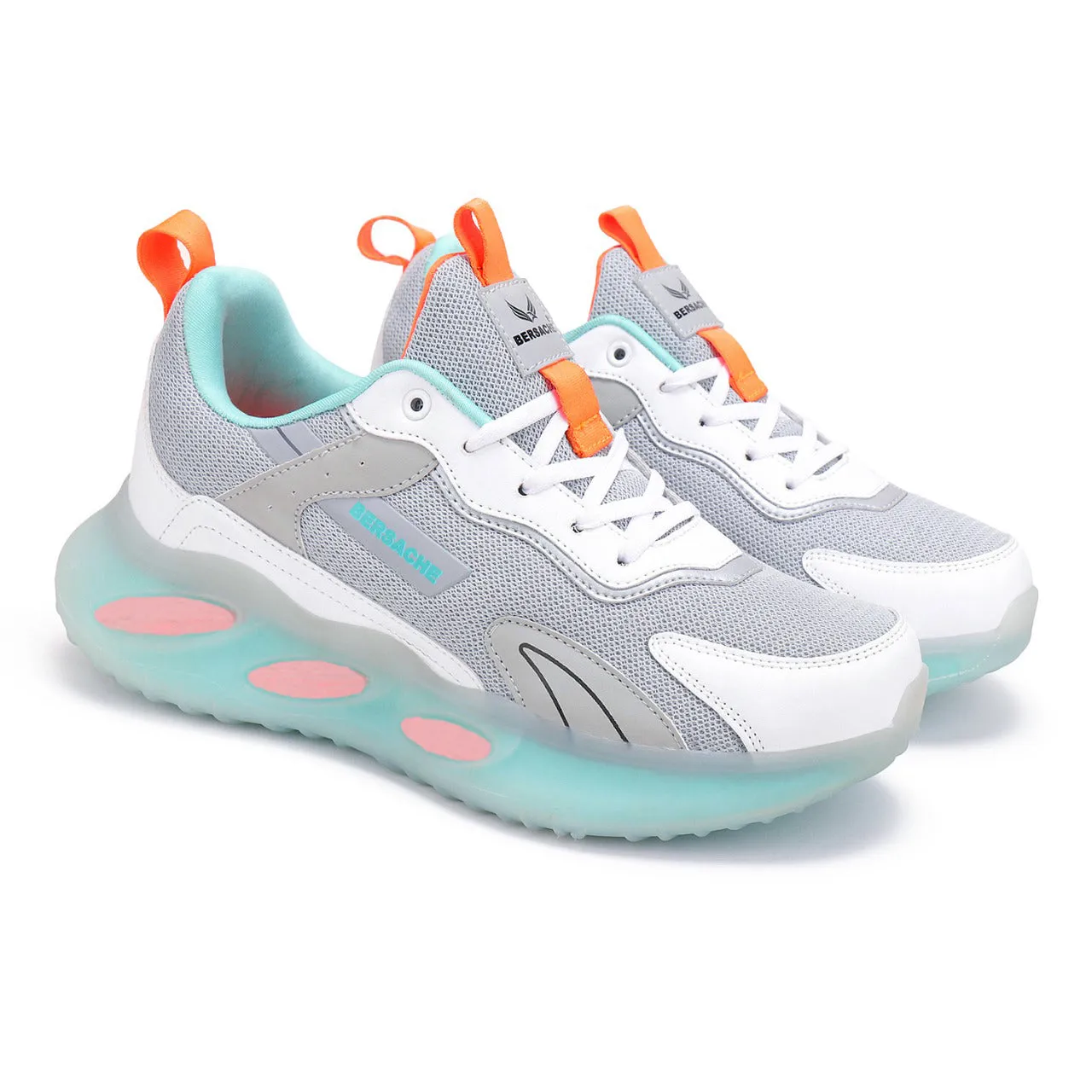 Bersache Lightweight Sports Running Shoes For Men Grey-9050 Best Fashionable Hiking Shoes