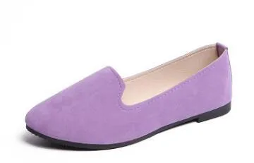 Women Ladies Slip On Flat Shoes - Flats Leather Flat Slip On Shoes