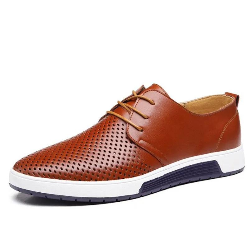 Summer Breathable Men Casual Leather Shoes On Shoes Business Casual