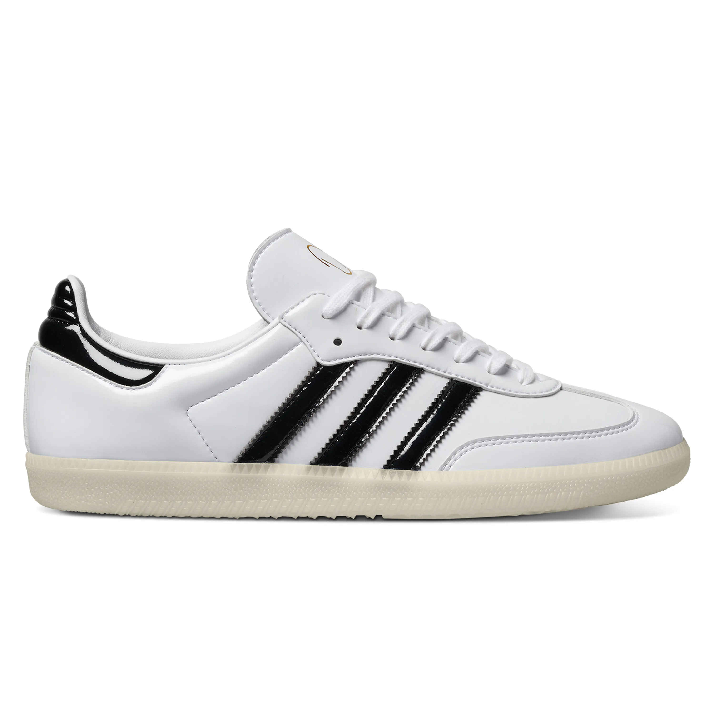 ADIDAS DILL SAMBA PATENT WHITE / BLACK Adidas Beckham Shoes