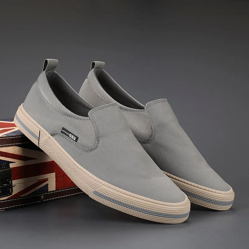 Yeknu Men Breathable Canvas Casual Shoes slip on Student Loafers Shoes Recreational summer moccasins Fashion Flat Sneakers Footwear Flat Orthopedic Shoes
