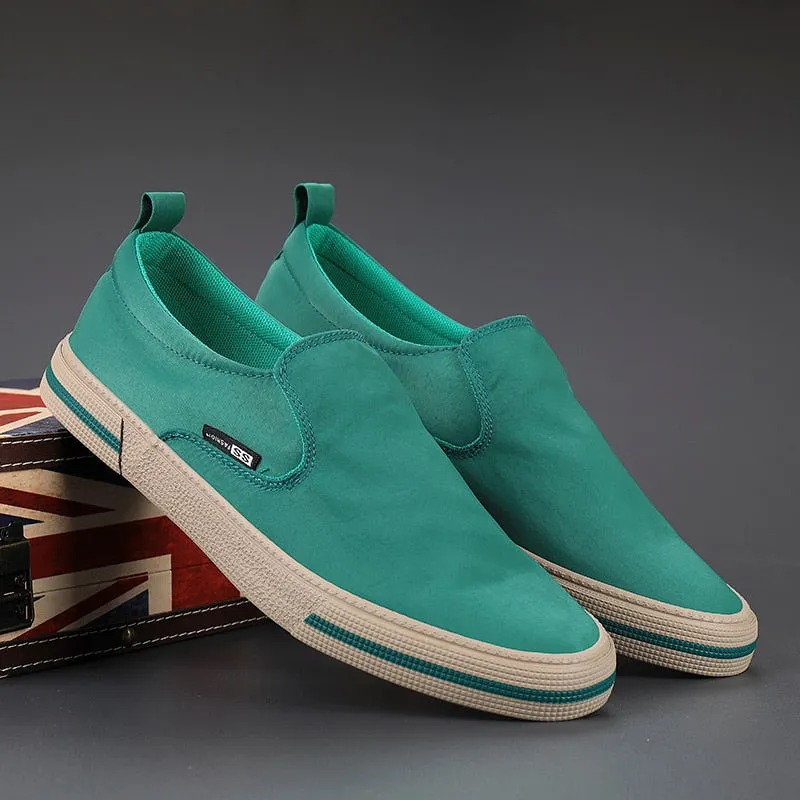 In Flat Shoes Yeknu Men Breathable Canvas Casual Shoes slip on Student Loafers Shoes Recreational summer moccasins Fashion Flat Sneakers Footwear