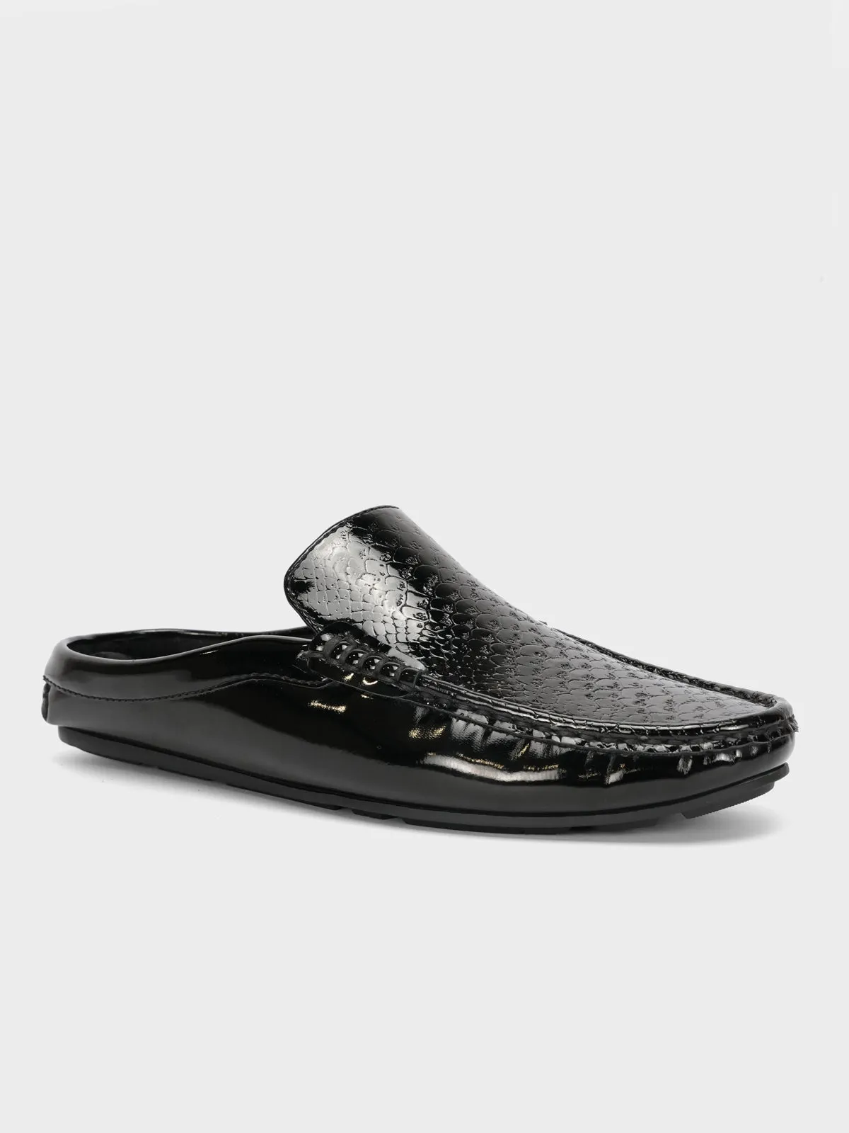 Men's "VIRDOX" Leather Rounded Toe Slip On Shoes Grey Flat Pointed Shoes