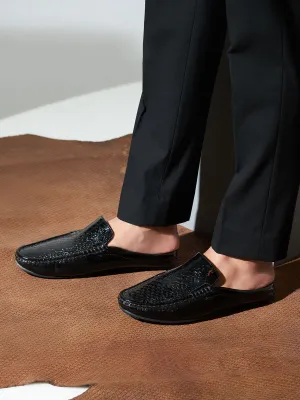 Men's "VIRDOX" Leather Rounded Toe Slip On Shoes Designer Flat Slingback Shoes