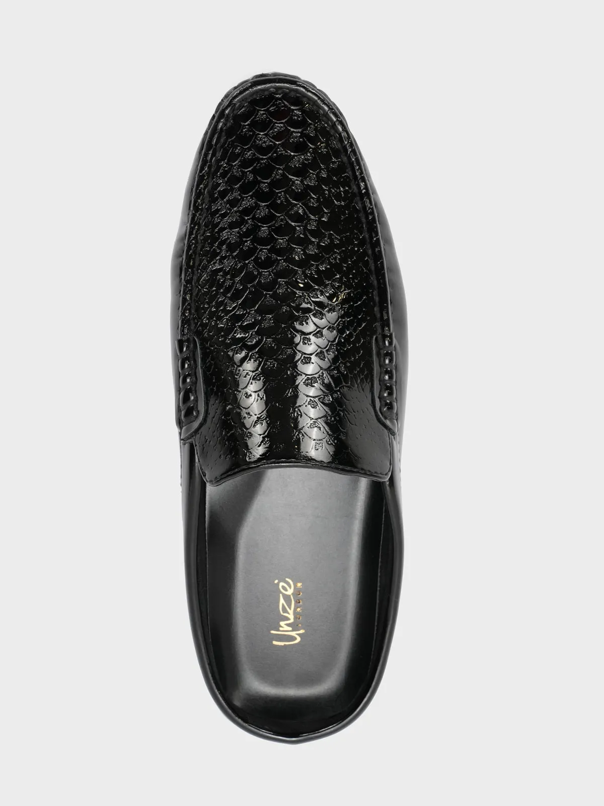 Denim Flats Shoes Men's "VIRDOX" Leather Rounded Toe Slip On Shoes