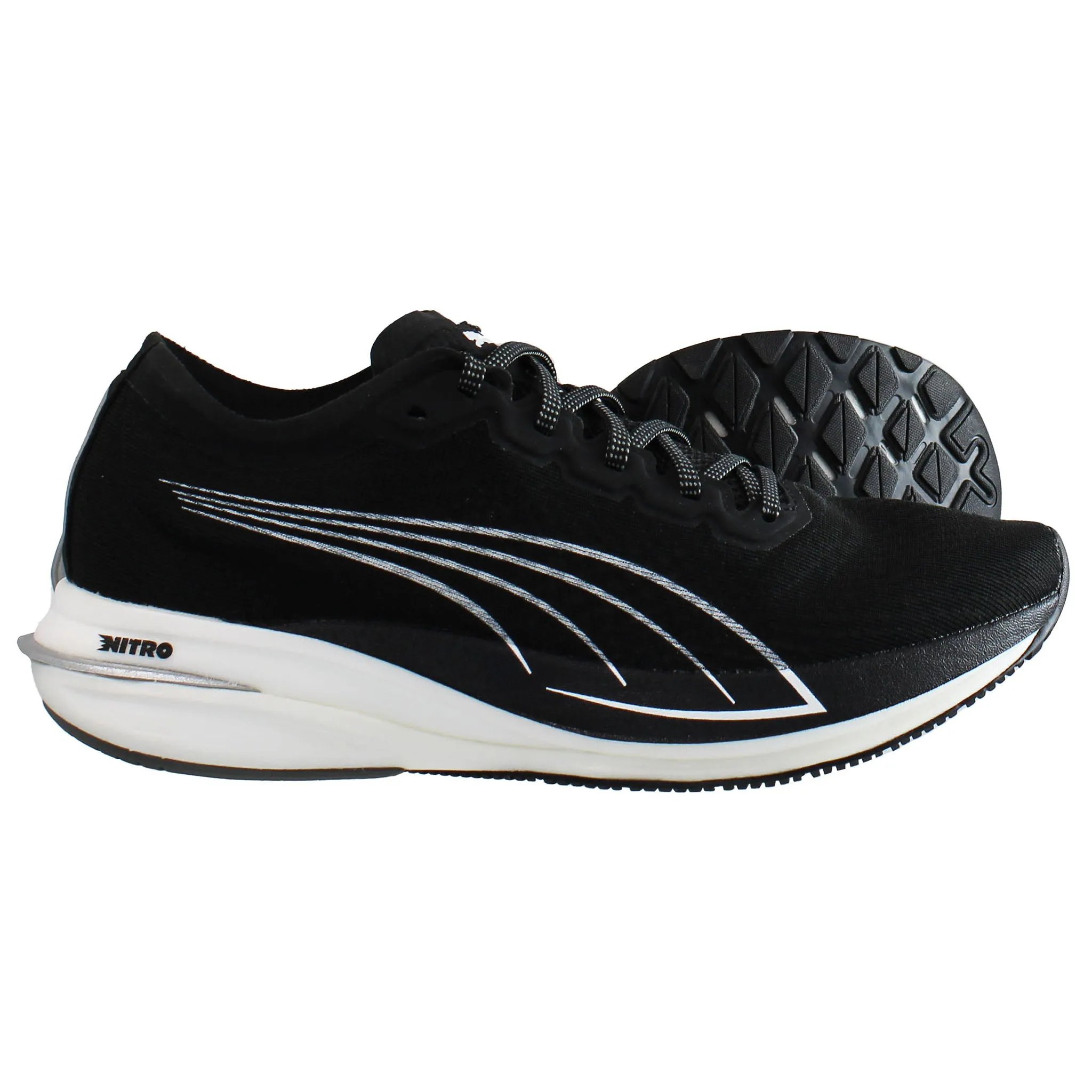 Puma Deviate Nitro Womens Black Running Shoes Asics Gelburst Basketball Shoes