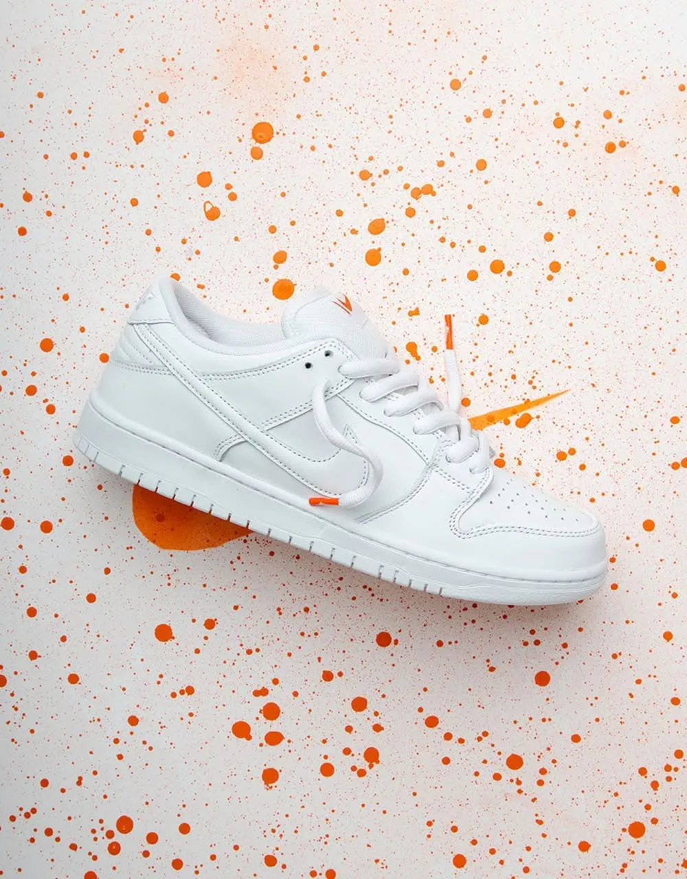 Nike SB 'Orange Label' Dunk Low Pro ISO Skate Shoes - White/White-White-White Asics Steel Cap Shoes