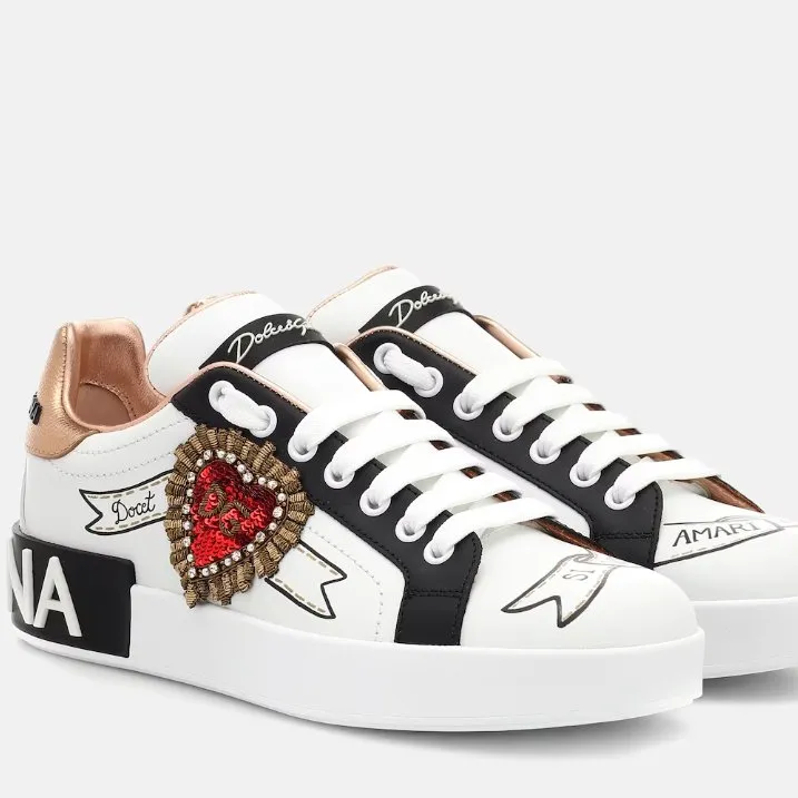 Dolce & Gabbana Portofino Print With Embroidery Sneakers Florence Milan Sneakers