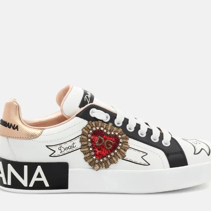 Sneakers For Business Casual Dolce & Gabbana Portofino Print With Embroidery Sneakers