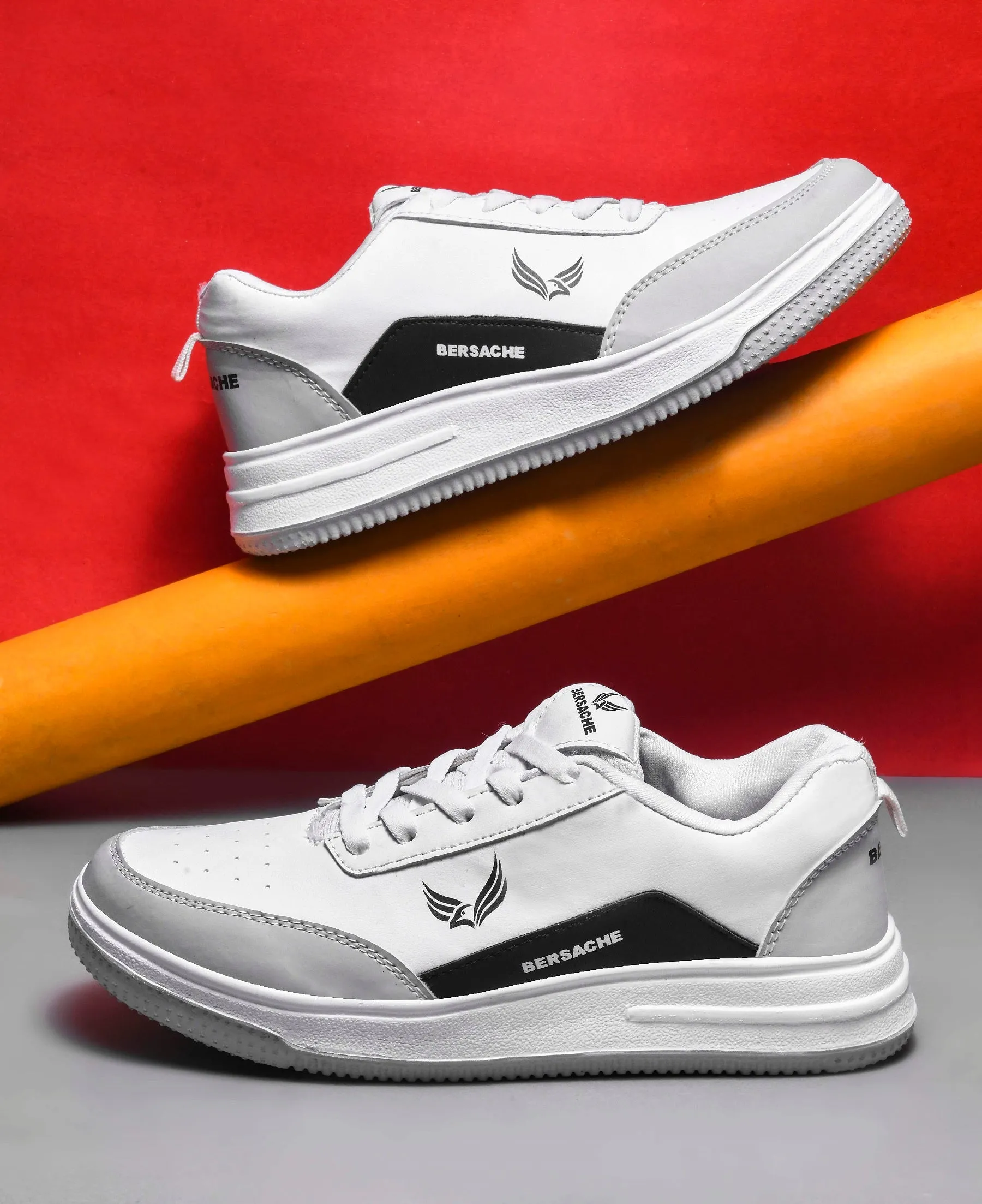 Bersache Premium Sports ,Gym, trending Stylish Running shoes for men (9114-Black) Barefoot Hiking Shoes