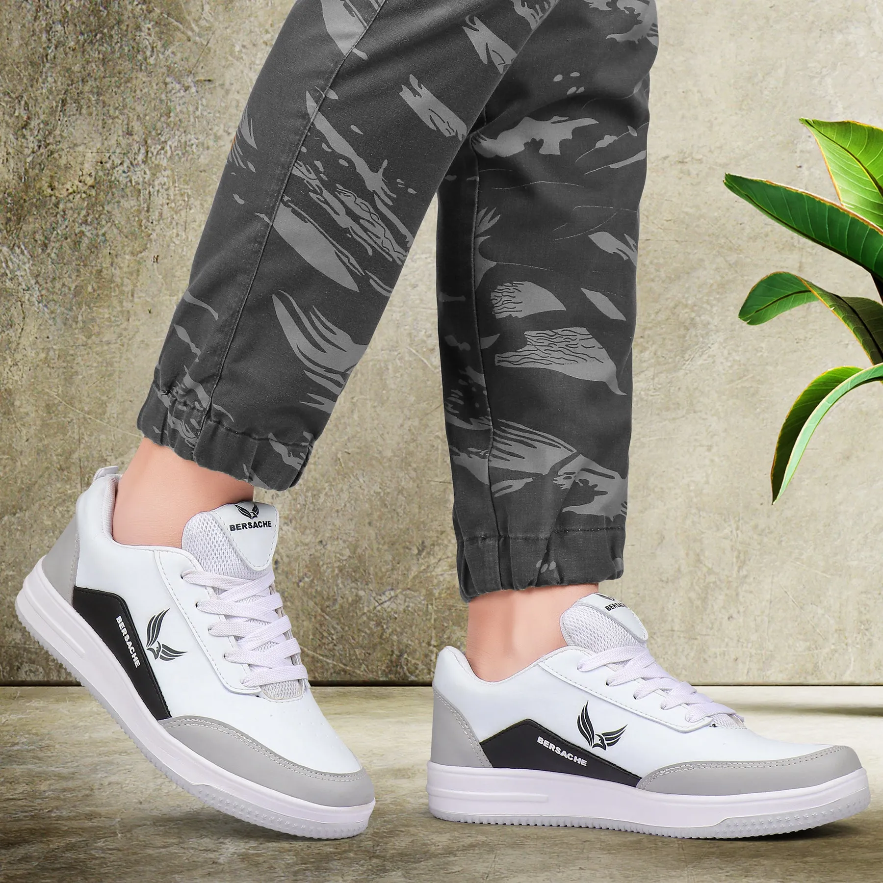 Best Hiking Shoes For Wide Toe Box Bersache Premium Sports ,Gym, trending Stylish Running shoes for men (9114-Black)