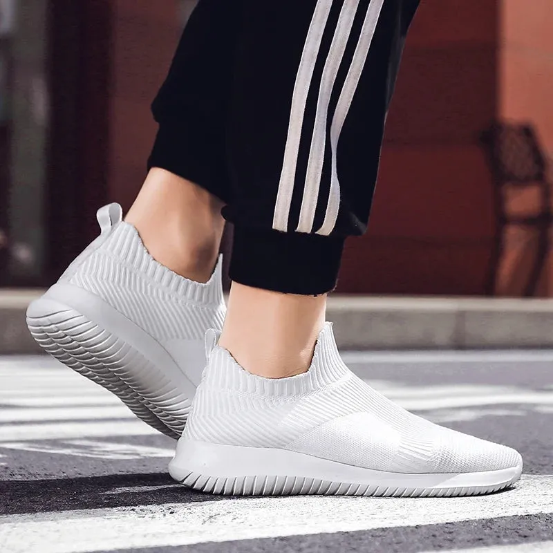 Professional Hiking Shoes Men's Shoes Fashion Mesh Breathable Platform Lazy Person Sports Hiking Shoes Casual Sneakers Light White Sneakers Men Loafers