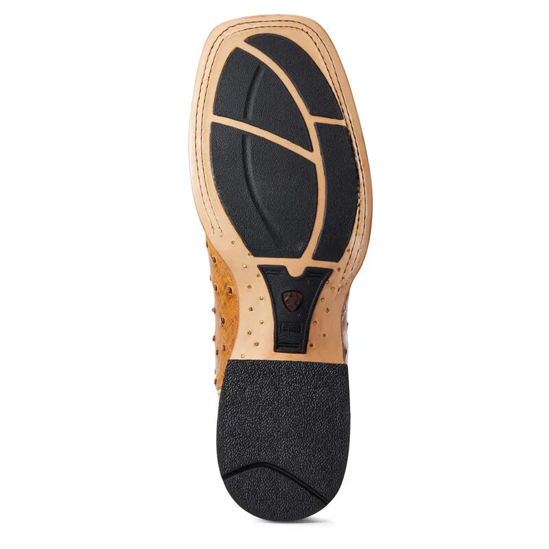 Snapping Turtle Boots Ariat Gallup Tan Full Quill Ostrich Boot