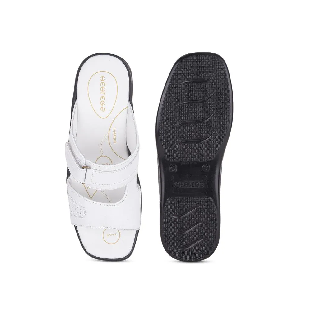 Healers Casual White Toe Ring Slippers For 2013-901 Men By Liberty Wrap Sandals