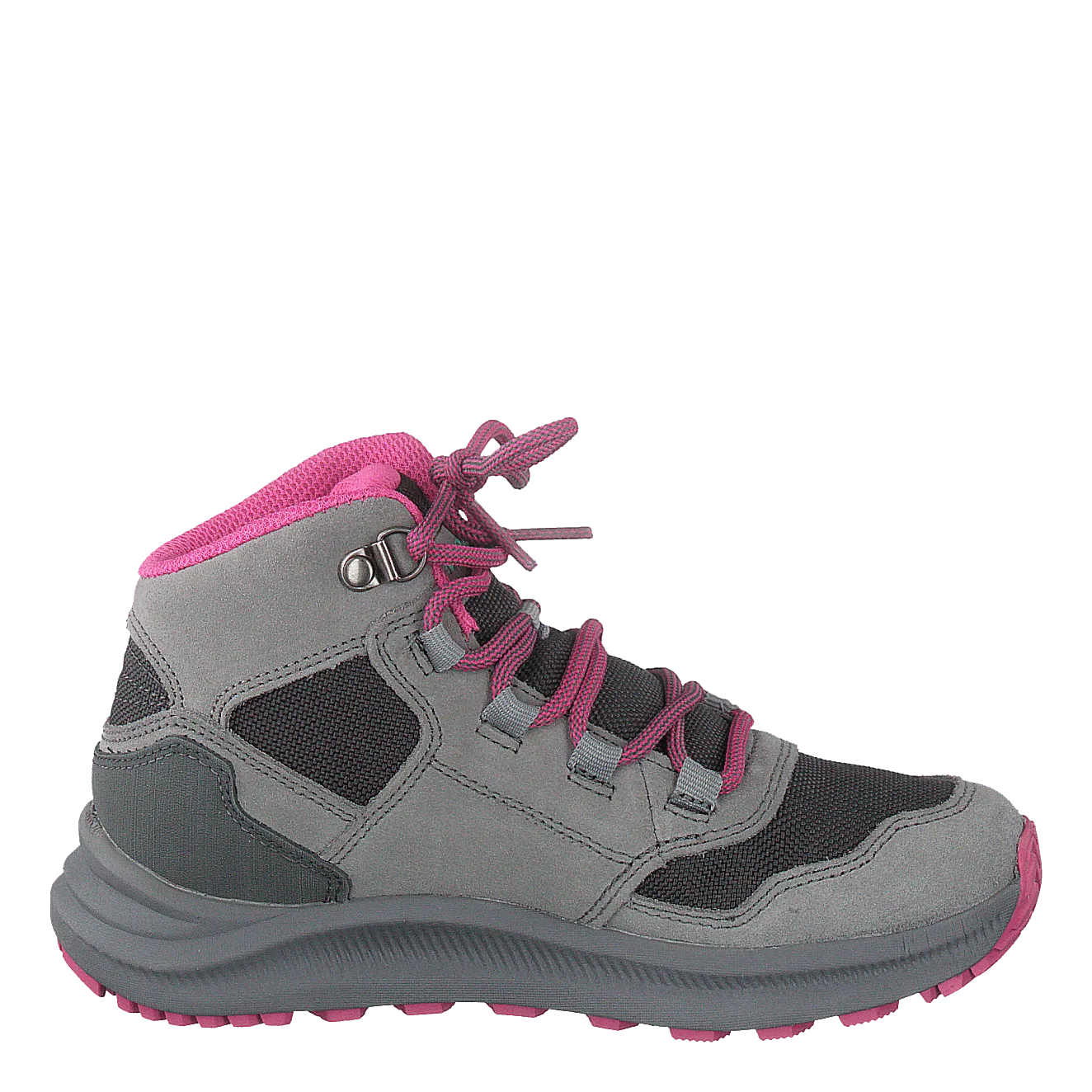 Wide Fit Walking Shoes Ontario Mid Waterproof Grey/pink