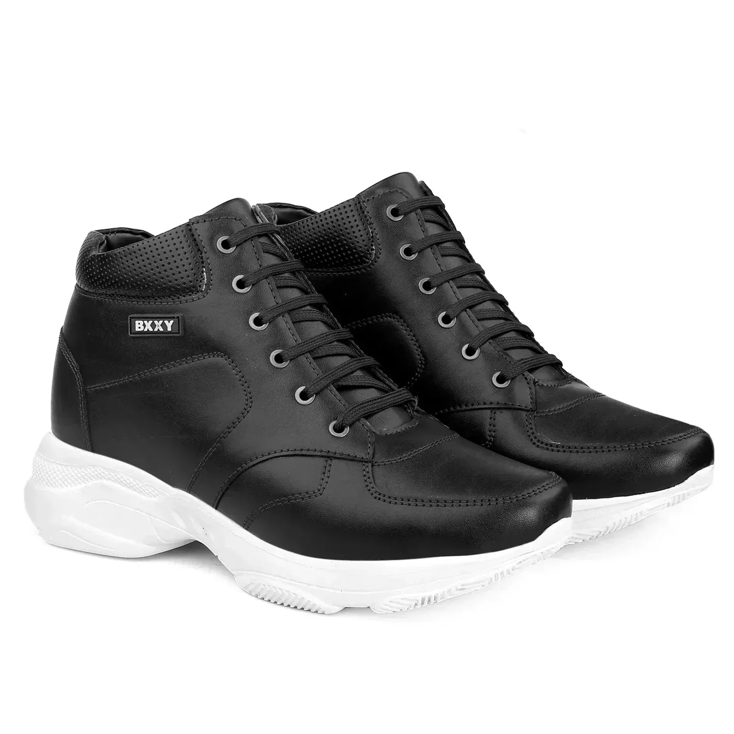 Men's 3 Inch Hidden Height Increasing Stylish Lace-up Boots Best Basketball Shoes For Casual Players