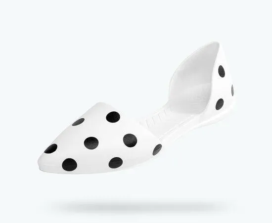 Gold Flat Pointed Shoes Audrey Flats (Shell White   Jiffy Polka Dots)