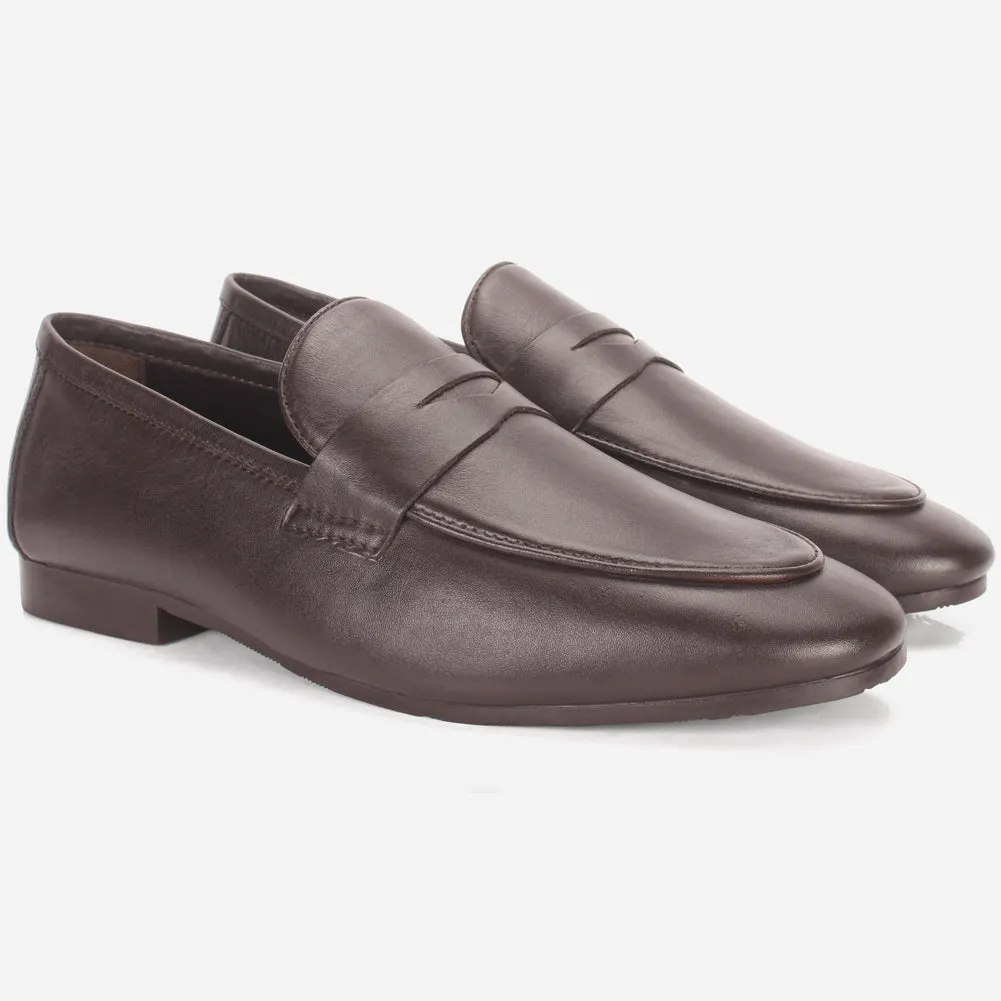 Men "APLYS" Leather Slide In Loafers Shoes The Opposite Of Flat Shoes
