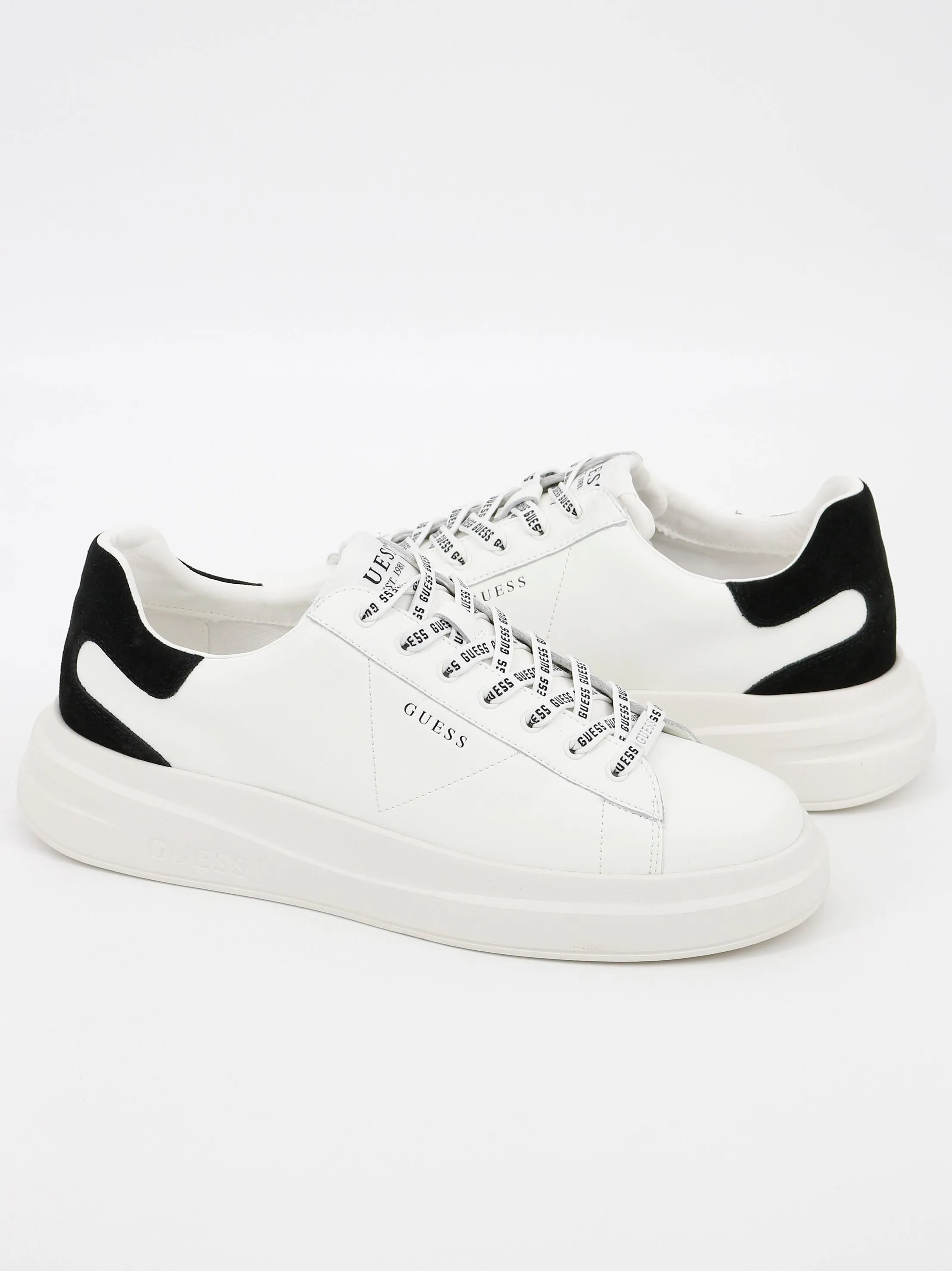 8053 Crazy Horse Leather Casual Shoes Men's Faux Leather Sneakers,White