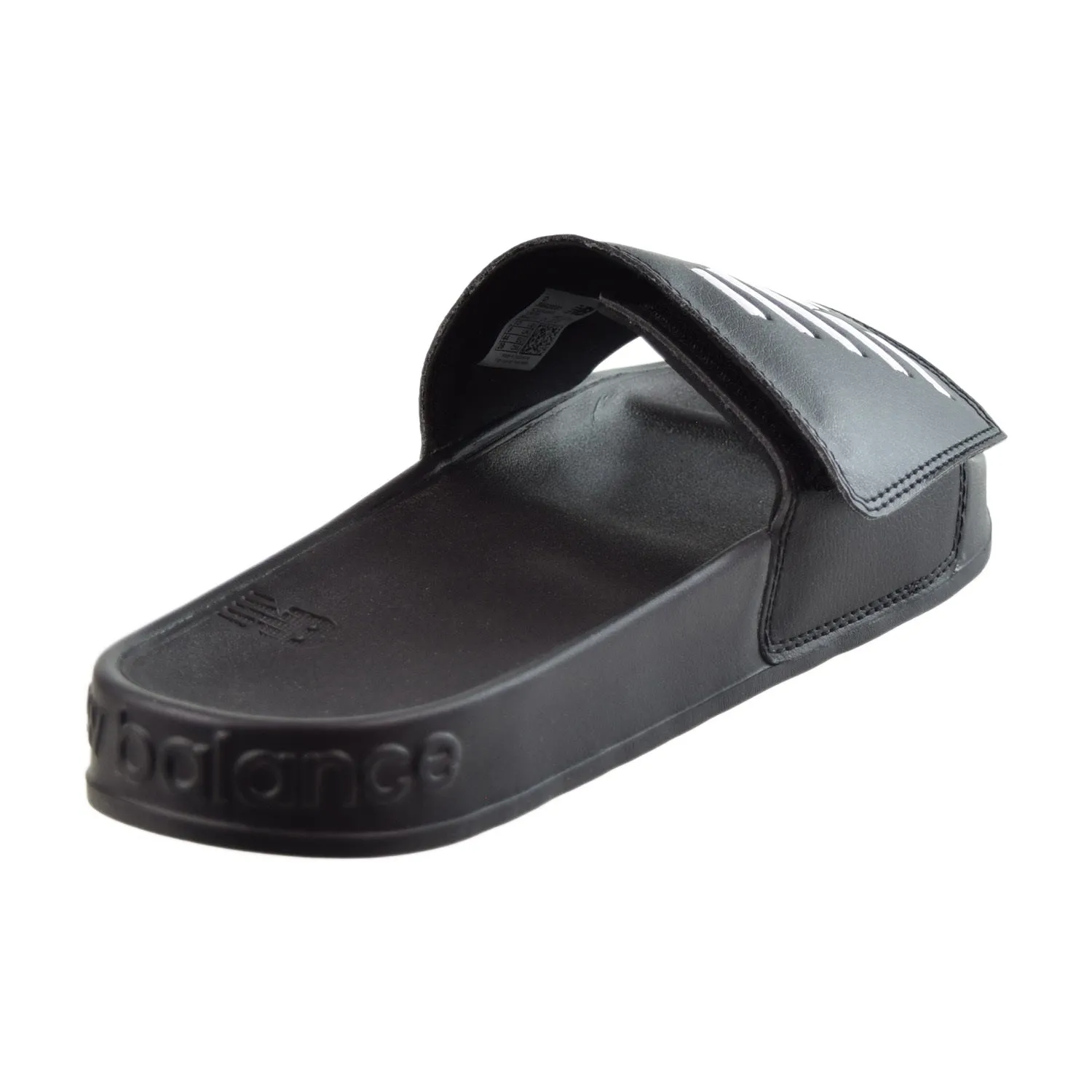 New Balance 200 Adjustable Men's Slide Sandals Black-White Open Toe Fuzzy Slippers