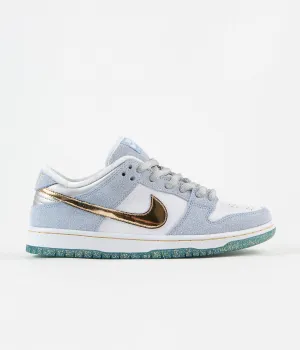 Nike SB x Sean Cliver Dunk Low Shoes - Psychic Blue / Metallic Gold - White Best Asics Shoes For Orthotics