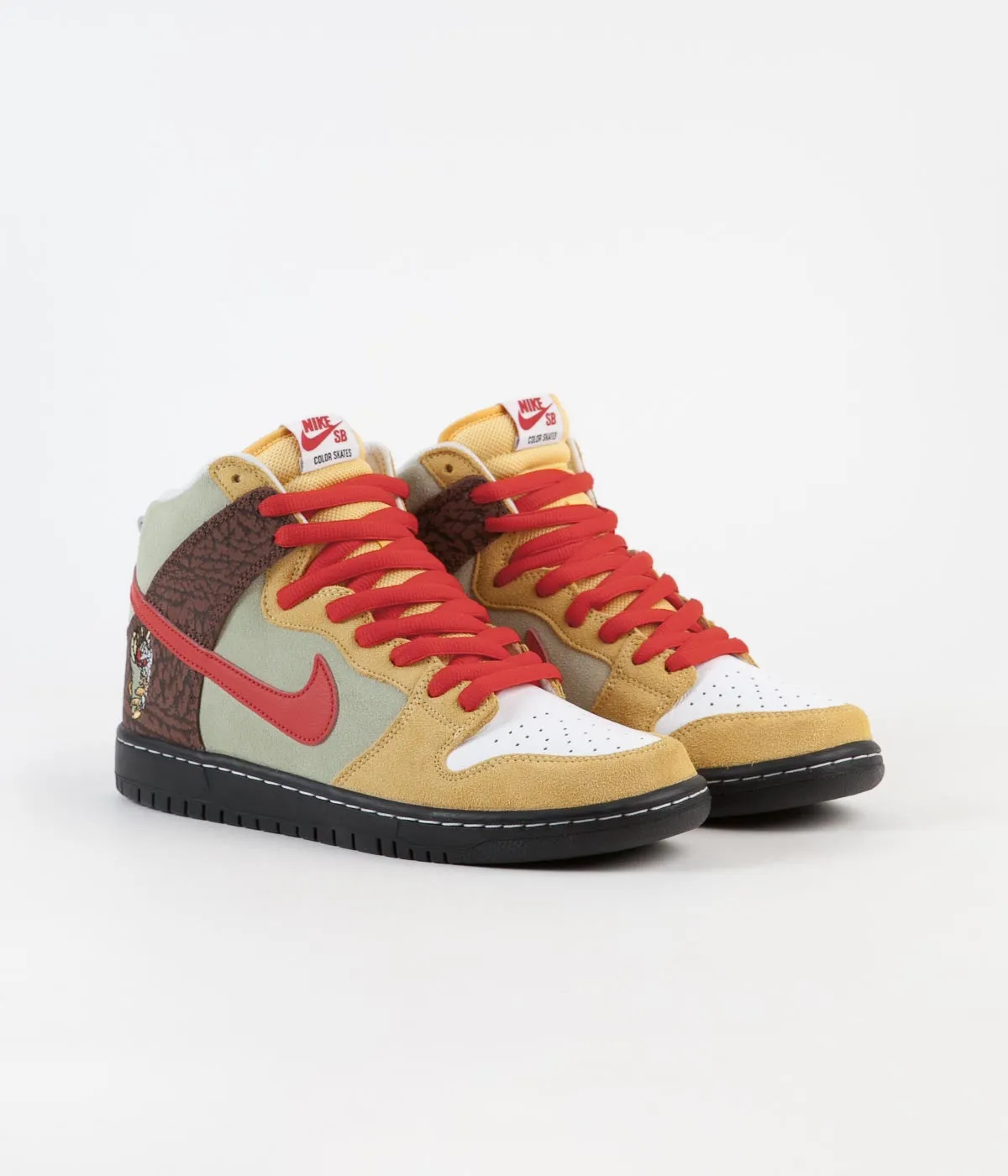 Nike SB Dunk High Pro 'Kebab and Destroy' Shoes - Topaz Gold / Chile Red - Fauna Brown - White - Black - Celadon Asics Gt 1000 6 Running Shoes Review