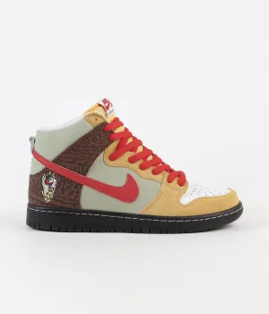 Nike SB Dunk High Pro 'Kebab and Destroy' Shoes - Topaz Gold / Chile Red - Fauna Brown - White - Black - Celadon Asics Gel Nimbus 26 Shoes