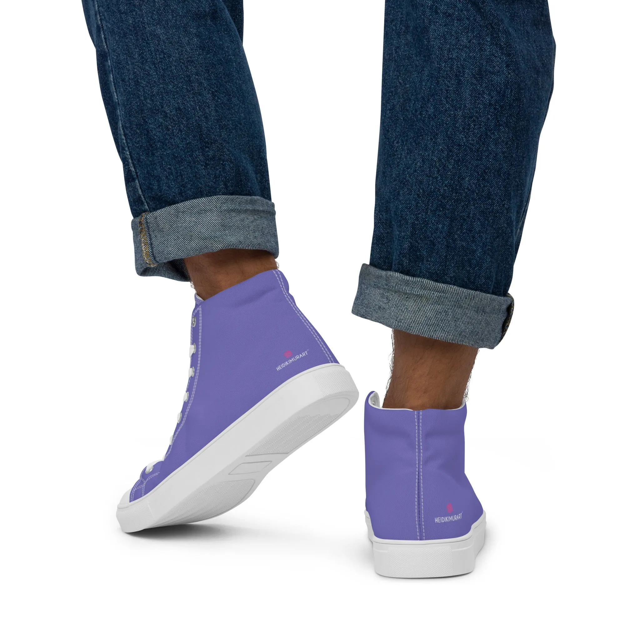 Pastel Purple Men's Sneakers, Modern Minimalist Designer Men's High Top Tennis Shoes  (US Size: 5-13) Hotshot Boots