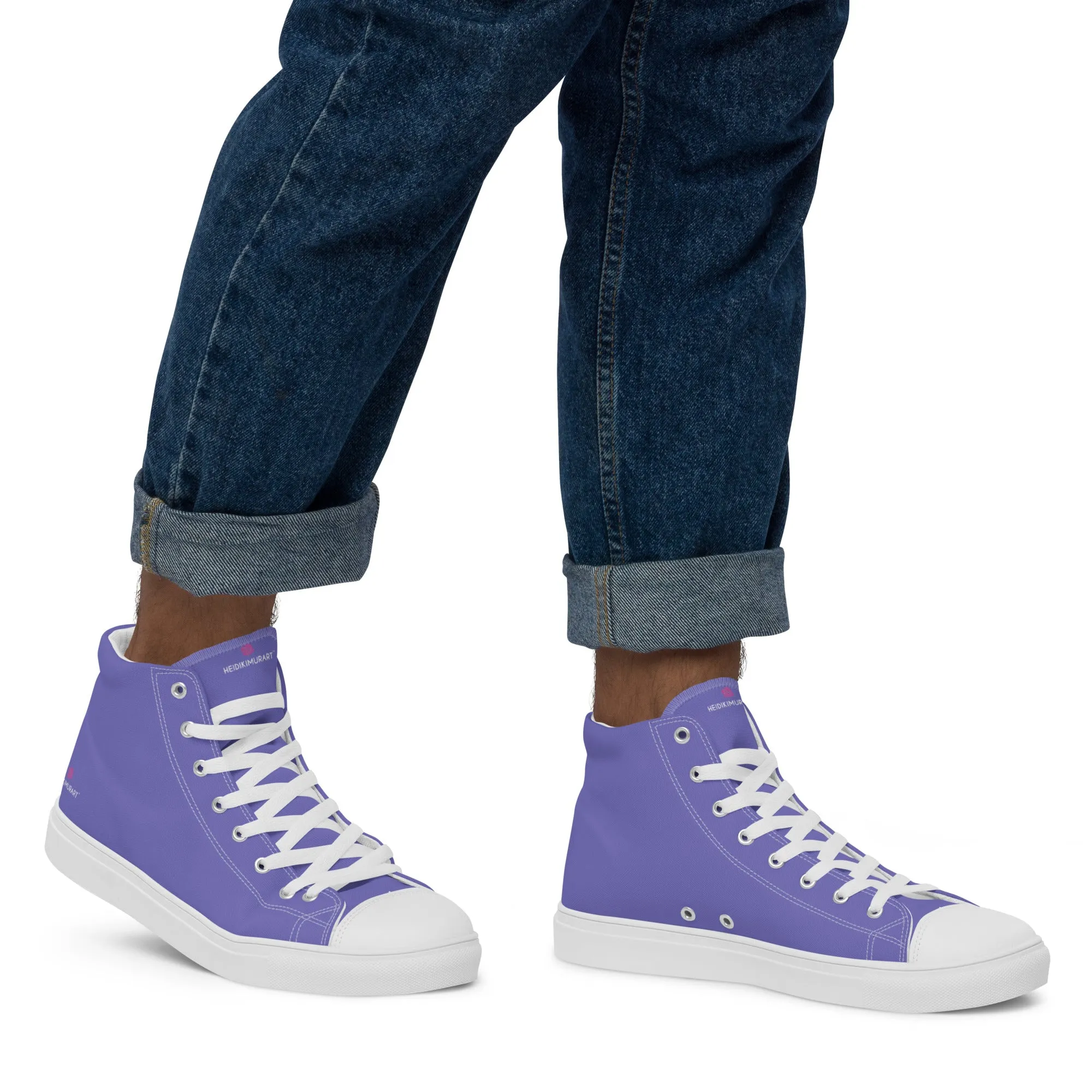 Dillards Western Boots Pastel Purple Men's Sneakers, Modern Minimalist Designer Men's High Top Tennis Shoes  (US Size: 5-13)