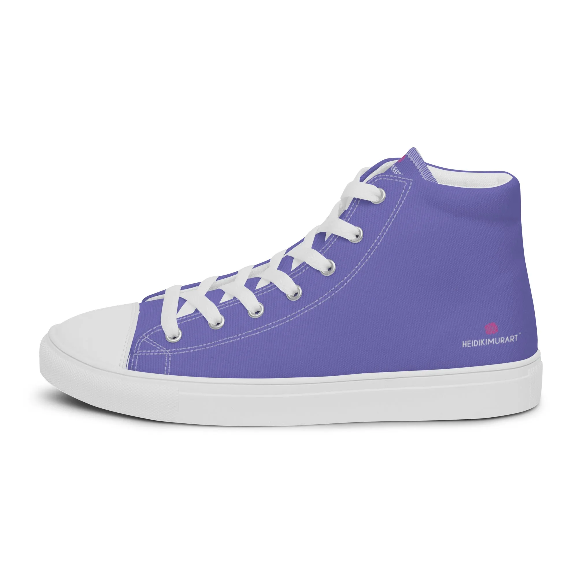 Knee Western Boots Pastel Purple Men's Sneakers, Modern Minimalist Designer Men's High Top Tennis Shoes  (US Size: 5-13)