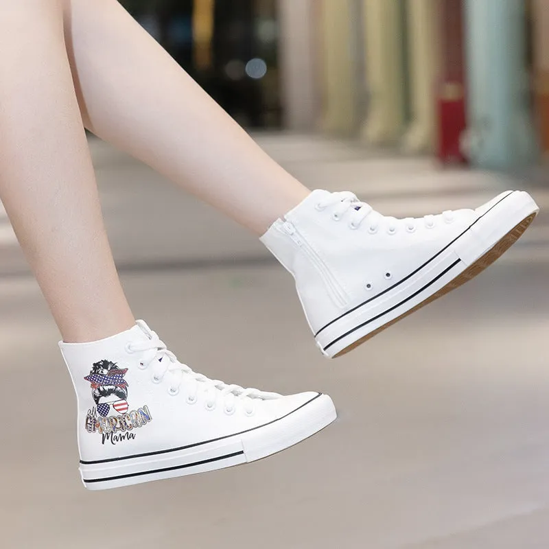 Nanccy Breathable Versatile High Top Shoes Warm Casual Shoes